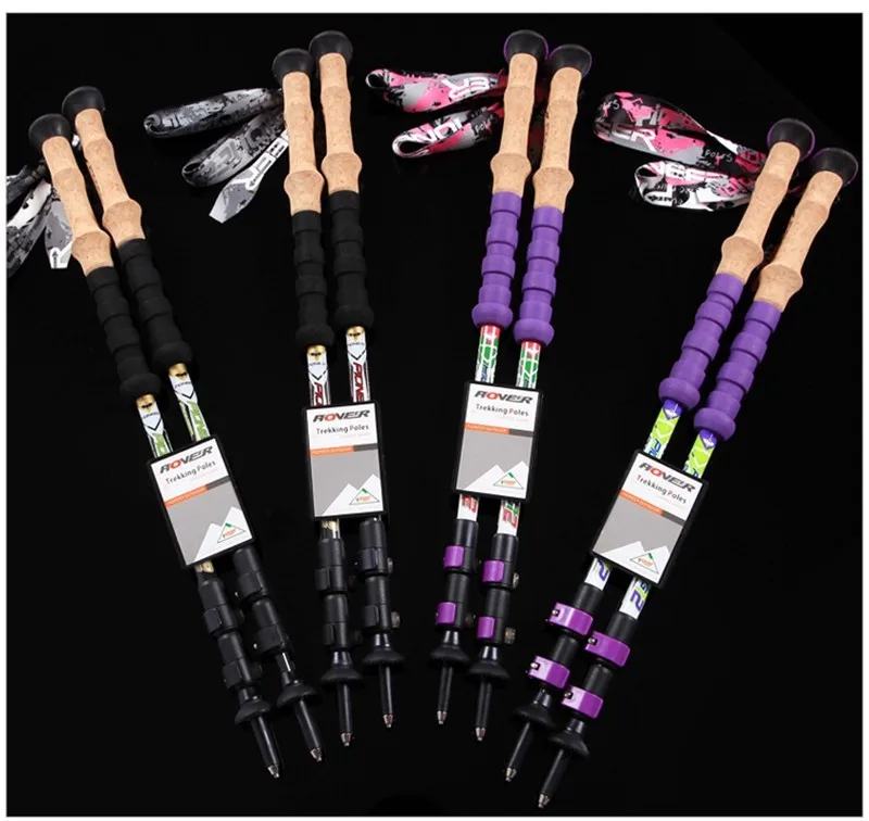 TP037 08 -New Latest technology design 100% carbon lightweight but strong durable telescopic stick trekking stick Nordic walking sticks