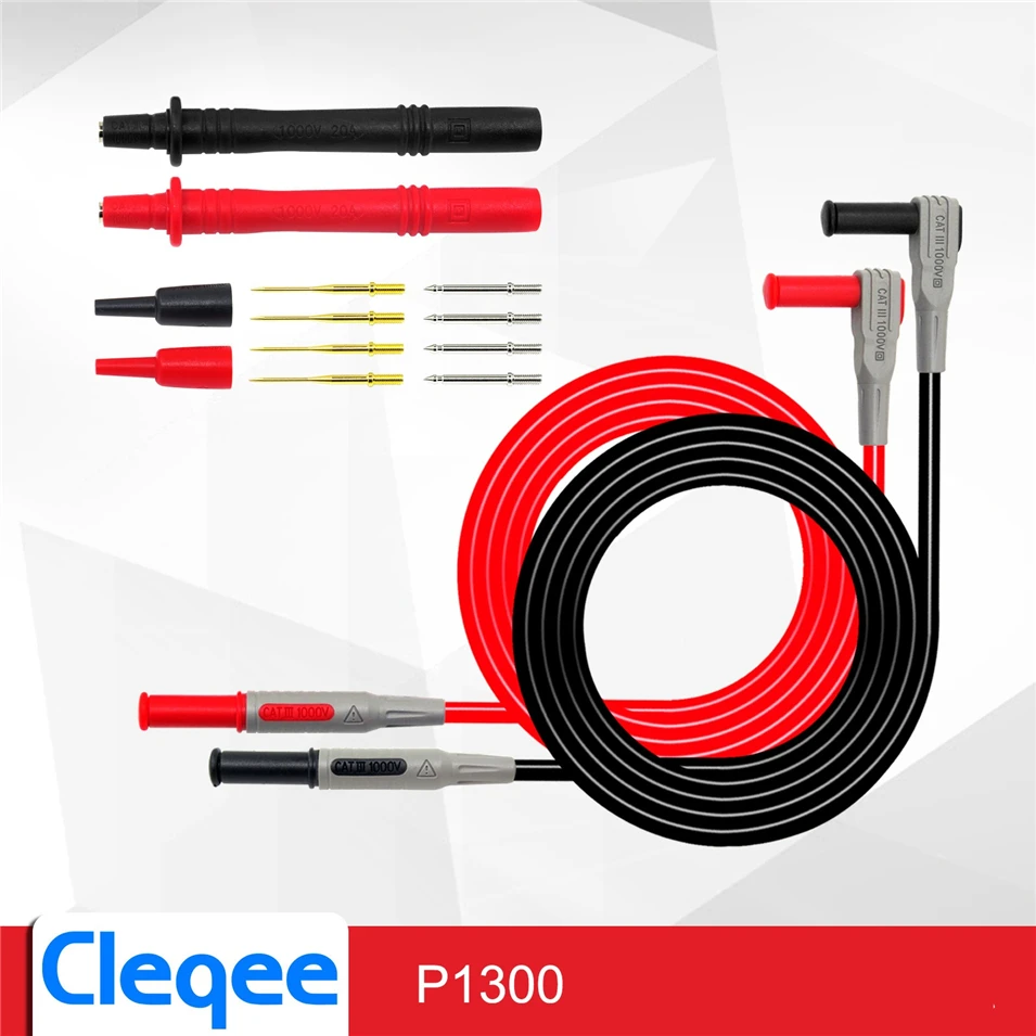 Cleqee P1300A Probes for multimeter Replaceable gilded Multimeter probe Test Lead kits 4mm Banana Plug safety cap test probe
Cleqee P1300A Probes for multimeter Replaceable gilded Multimeter probe Test Lead kits 4mm Banana Plug safety cap test probe