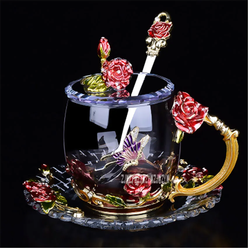 Creative Vintage Rose Enamels Color Crystal Glass Cup Set Classical Crystal Flower Tea Glass Cup Heat-resistant Coffee Mug 330ml
Creative Vintage Rose Enamels Color Crystal Glass Cup Set Classical Crystal Flower Tea Glass Cup Heat-resistant Coffee Mug 330ml