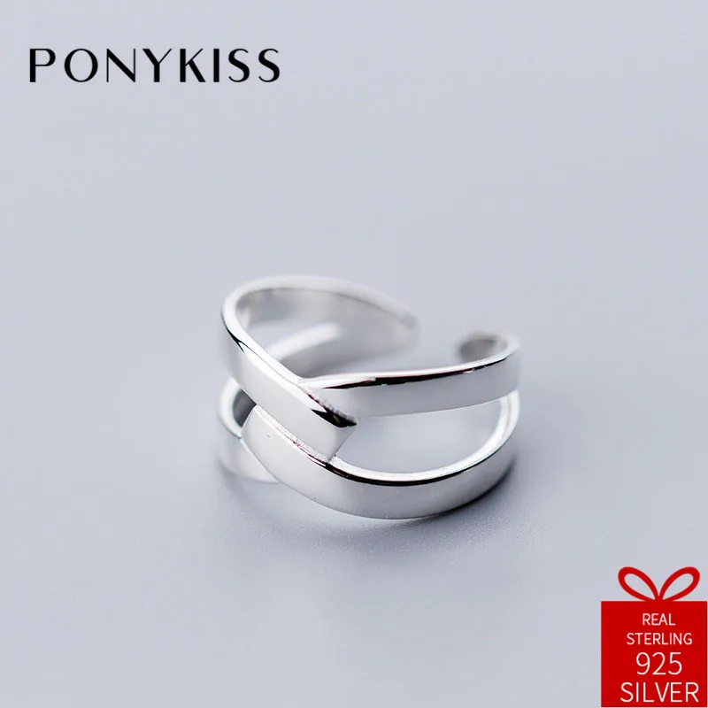 PONYKISS Trendy 100% 925 Sterling Silver Irregular Line Adjustable Opening Ring Women Party Fine Accessories Birthday Chic Gift
PONYKISS Trendy 100% 925 Sterling Silver Irregular Line Adjustable Opening Ring Women Party Fine Accessories Birthday Chic Gift