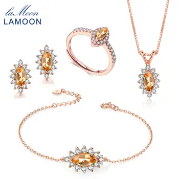 LAMOON 2018 Real 925 sterling silver Natural Yellow Citrine Jewelry Sets S925 Fine Jewelry for Women Wedding Gift V005-1
LAMOON 2018 Real 925 sterling silver Natural Yellow Citrine Jewelry Sets S925 Fine Jewelry for Women Wedding Gift V005-1