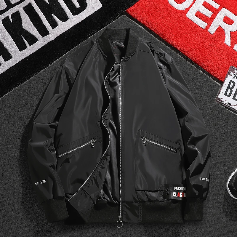 Mens Jackets Spring Autumn Casual Loose Coats Solid Color Mens Sportswear Stand Collar Slim Jackets Plus size Male Bomber Jacket 
Mens Jackets Spring Autumn Casual Loose Coats Solid Color Mens Sportswear Stand Collar Slim Jackets Plus size Male Bomber Jacket