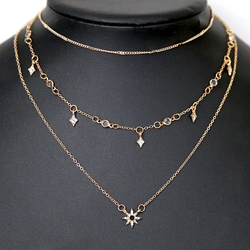 Фото QHQ necklaces & pendants gold star chain choker fashion long bohemian jewelry accessories jewellery women female bijoux | Украшения и
