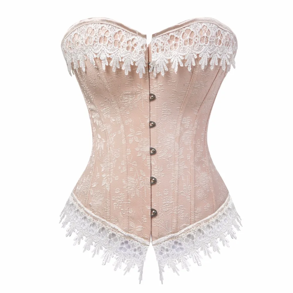 Ladies Corsets Bustiers Overbust Tops Lace up Sexy Victorian Corset Corselet Brocade Vintage Style Bridal Pink Corset Plus size
Ladies Corsets Bustiers Overbust Tops Lace up Sexy Victorian Corset Corselet Brocade Vintage Style Bridal Pink Corset Plus size