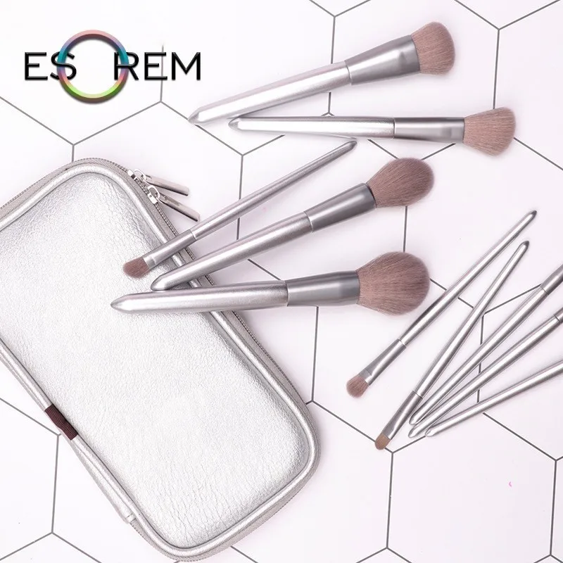 ESOREM 10pcs Makeup Brushes With Bag Silver Wood Handle Makeup Brushes Synthetic Angled Foundation Pinceaux Maquillage FLYSN0096
ESOREM 10pcs Makeup Brushes With Bag Silver Wood Handle Makeup Brushes Synthetic Angled Foundation Pinceaux Maquillage FLYSN0096