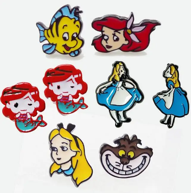 New 12 pairs Cartoon Mix Alice in Wonderland Princess Earings Cartoon Women Girl Children kids Lovely Gifts free shipping M-206
New 12 pairs Cartoon Mix Alice in Wonderland Princess Earings Cartoon Women Girl Children kids Lovely Gifts free shipping M-206