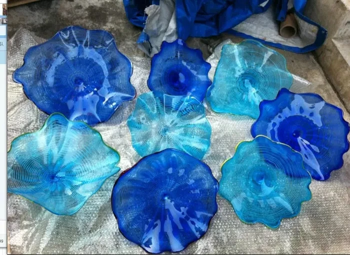 New Blue Handmade Murano Glass Wall Plates Chihuly Style Wedding Decor Glass Modern
New Blue Handmade Murano Glass Wall Plates Chihuly Style Wedding Decor Glass Modern