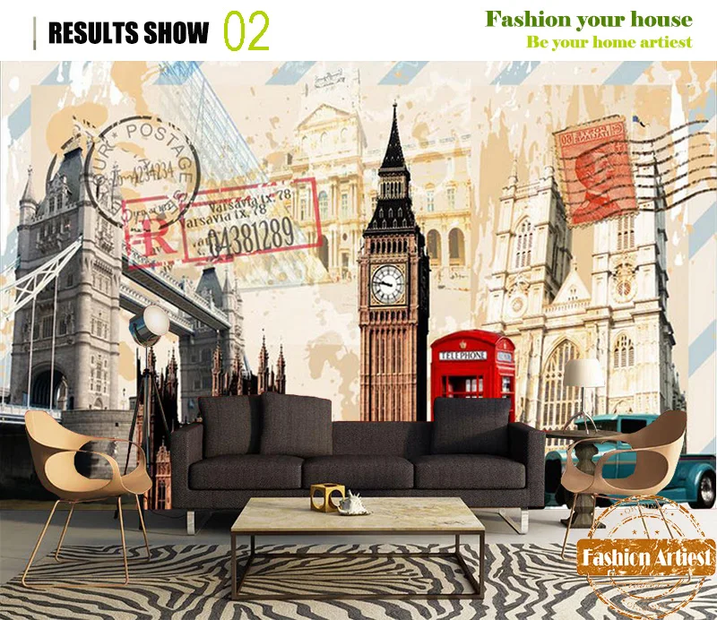 Custom Old Times British Poster Card Wallpaper Mural Uk London Big