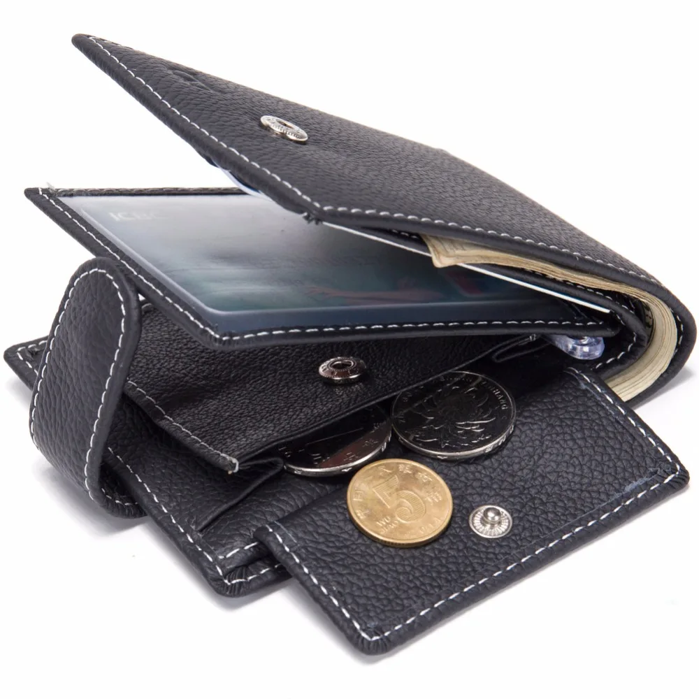 Men Wallet Coin Bag zipper ID Credit Card Holder Bifold Coin Purse Top Brand Wallet Pockets ...