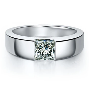Sterling Silver 1CT Princess Cut Fine Diamond Male's Engagement Ring 18K White Gold Cover Men's Wedding Anniversary Ring
Sterling Silver 1CT Princess Cut Fine Diamond Male's Engagement Ring 18K White Gold Cover Men's Wedding Anniversary Ring