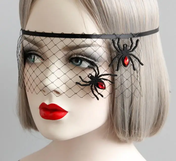 Halloween Black Net Veil with Spider Womens Prom Costume Masquerade Ball midnight party Mask Hen Night COS Witch devil Accessory
Halloween Black Net Veil with Spider Womens Prom Costume Masquerade Ball midnight party Mask Hen Night COS Witch devil Accessory