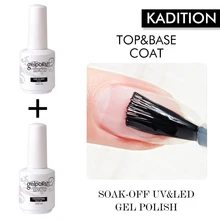 KADITION верхнее покрытие + Гель-лак для ногтей Basecoat 15 мл замачиваемый УФ-праймер прозрачный стойкий гель для ногтей основа и верхнее покрытие Г...(China)