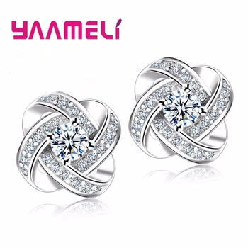 Sparkling Cubic Zirconia CZ Crystal Stud Earring 925 Sterling Silver Flower Jewelry for Women Brincos Bijoux Wedding
Sparkling Cubic Zirconia CZ Crystal Stud Earring 925 Sterling Silver Flower Jewelry for Women Brincos Bijoux Wedding