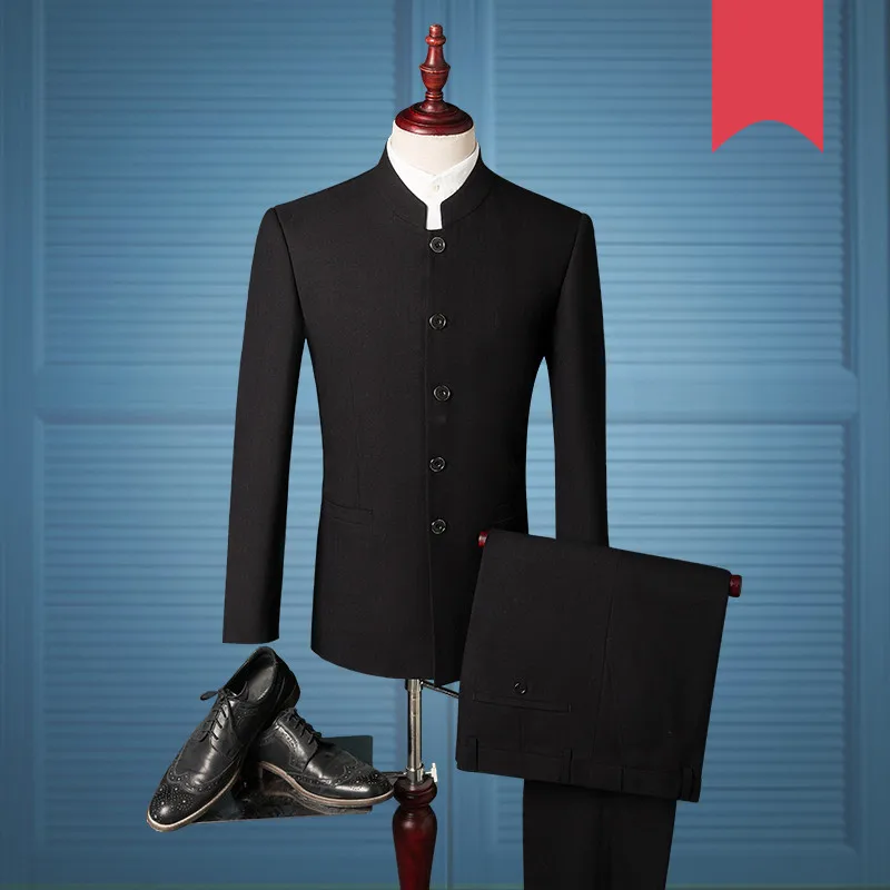 2019 New Single Breasted Suits Set Chinese Groom Tuxedos Tunic Mandarin Collar Men Ternos Slim /Slimming Suit Men Coat Pant 986
2019 New Single Breasted Suits Set Chinese Groom Tuxedos Tunic Mandarin Collar Men Ternos Slim /Slimming Suit Men Coat Pant 986