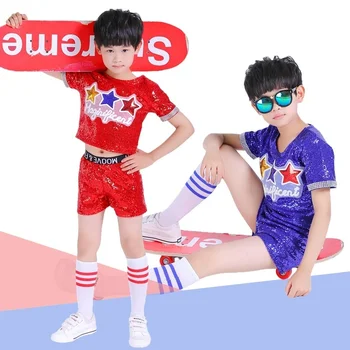Children Paillette Sir Hip-hop Dance Cheerleading Drill Come Clothing Male Girl Modern Dance Performance Serve New
Children Paillette Sir Hip-hop Dance Cheerleading Drill Come Clothing Male Girl Modern Dance Performance Serve New