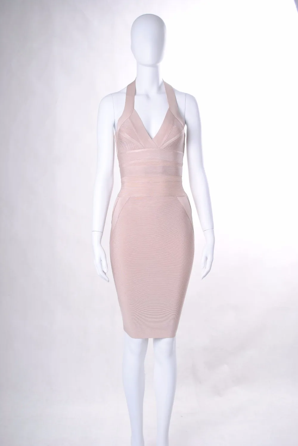 New Fashion Summer 2018 Sexy Halter Nude Beige Thick Rayon Bandage Dress Designer Backless Party Dress for Women
New Fashion Summer 2018 Sexy Halter Nude Beige Thick Rayon Bandage Dress Designer Backless Party Dress for Women