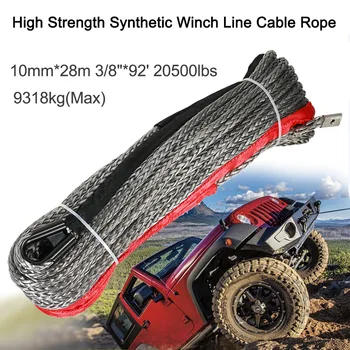 Offroad Accessories Universal 10mm*28m 20500lbs High Strength Synthetic Winch Line Cable Rope Winch Rope
Offroad Accessories Universal 10mm*28m 20500lbs High Strength Synthetic Winch Line Cable Rope Winch Rope