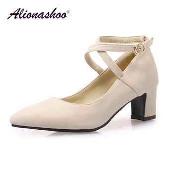 Party Shoes Women Spring Concise Pointed Toe Buckle Strap Med Heel Pumps For Ladies Black PU Thick Heel Women Shoes Big Size 48
Party Shoes Women Spring Concise Pointed Toe Buckle Strap Med Heel Pumps For Ladies Black PU Thick Heel Women Shoes Big Size 48