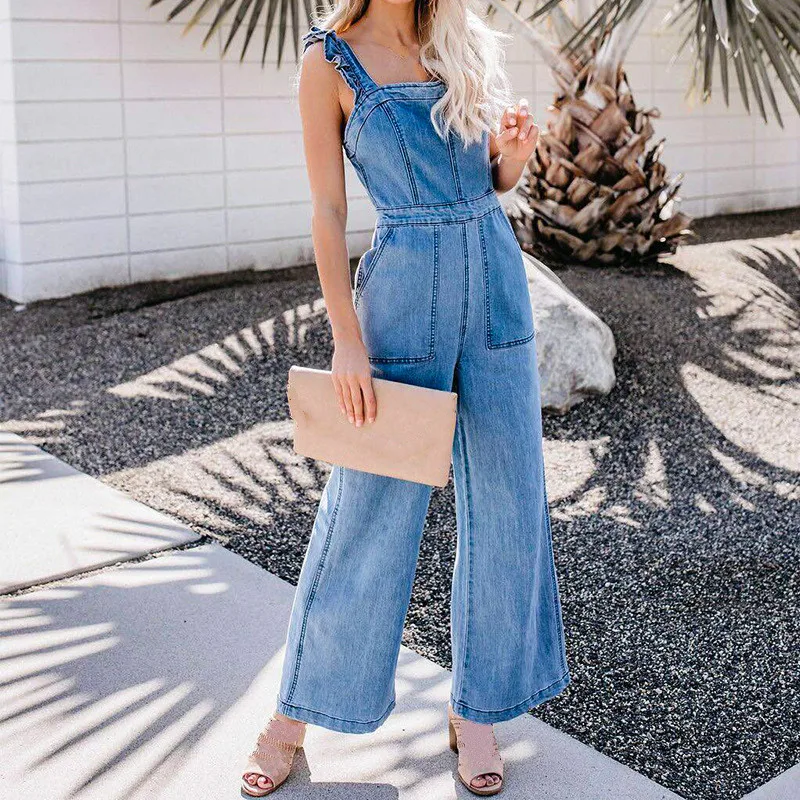 New Arrival Denim Jumpsuit Women Fashion Casual Washed Spaghetti Straps Suspenders Cowgirl Long Summer Girls Rompers Streetwear
New Arrival Denim Jumpsuit Women Fashion Casual Washed Spaghetti Straps Suspenders Cowgirl Long Summer Girls Rompers Streetwear