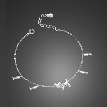 Cute cat love fish Girl wrap bracelet fashion 925 sterling silver Link Bracelet simple Woman silver jewelry birthday present
Cute cat love fish Girl wrap bracelet fashion 925 sterling silver Link Bracelet simple Woman silver jewelry birthday present