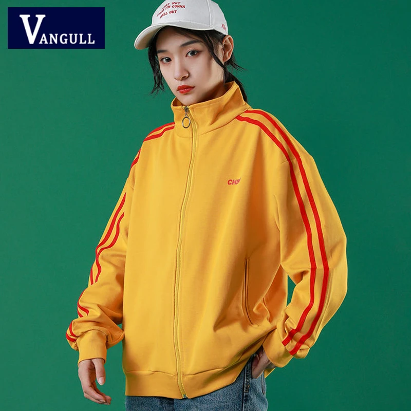 VANGULL Women Side Striped Jackets Zipper Loose Ladies Sports Coat 2019 Spring New Style Long Sleeve Solid Pocket Tops Outerwear
VANGULL Women Side Striped Jackets Zipper Loose Ladies Sports Coat 2019 Spring New Style Long Sleeve Solid Pocket Tops Outerwear