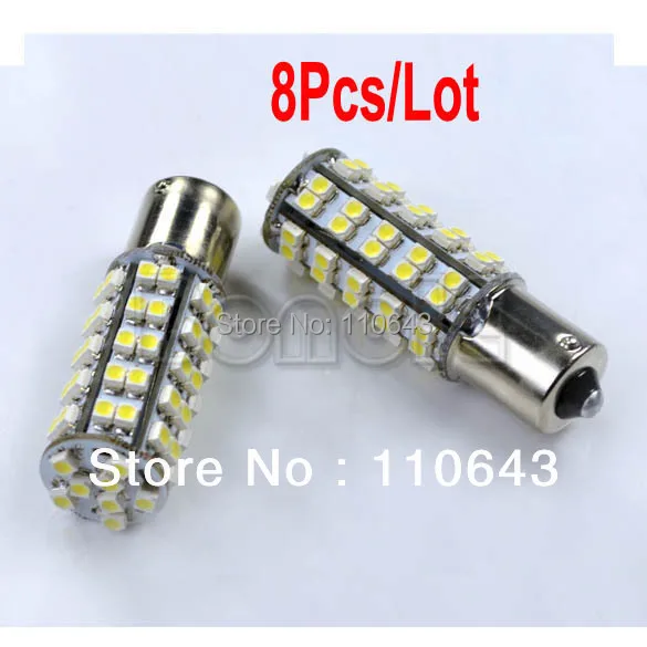 8 шт. / Lot Ba15s стоп задние габариты 68-SMD из светодиодов автомобиль лампа ксенон белый
