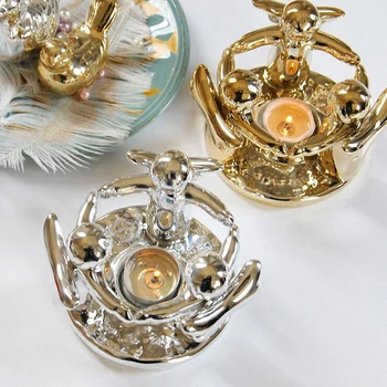 PINNY Nordic Three Angels Candlestick Gold Pated Ceramic Romantic Candle Stand Wedding Decorations Candle Holders Candle Light
PINNY Nordic Three Angels Candlestick Gold Pated Ceramic Romantic Candle Stand Wedding Decorations Candle Holders Candle Light