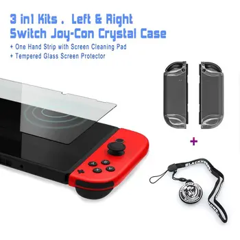 NS NX Accessories Kits, Switch Joy-Con Crystal Case Left/Right + Glass Tempered Protector + Hand Strip, All for Nintendo Switch
NS NX Accessories Kits, Switch Joy-Con Crystal Case Left/Right + Glass Tempered Protector + Hand Strip, All for Nintendo Switch