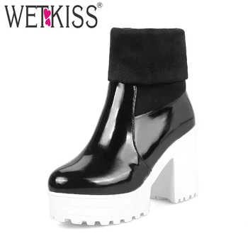 WETKISS 2018 New Pu High Heels Women Boots Square Heels Platform Boot Autumn Rubber Stretch Lady Shoes Round Toe Footwear Black
WETKISS 2018 New Pu High Heels Women Boots Square Heels Platform Boot Autumn Rubber Stretch Lady Shoes Round Toe Footwear Black