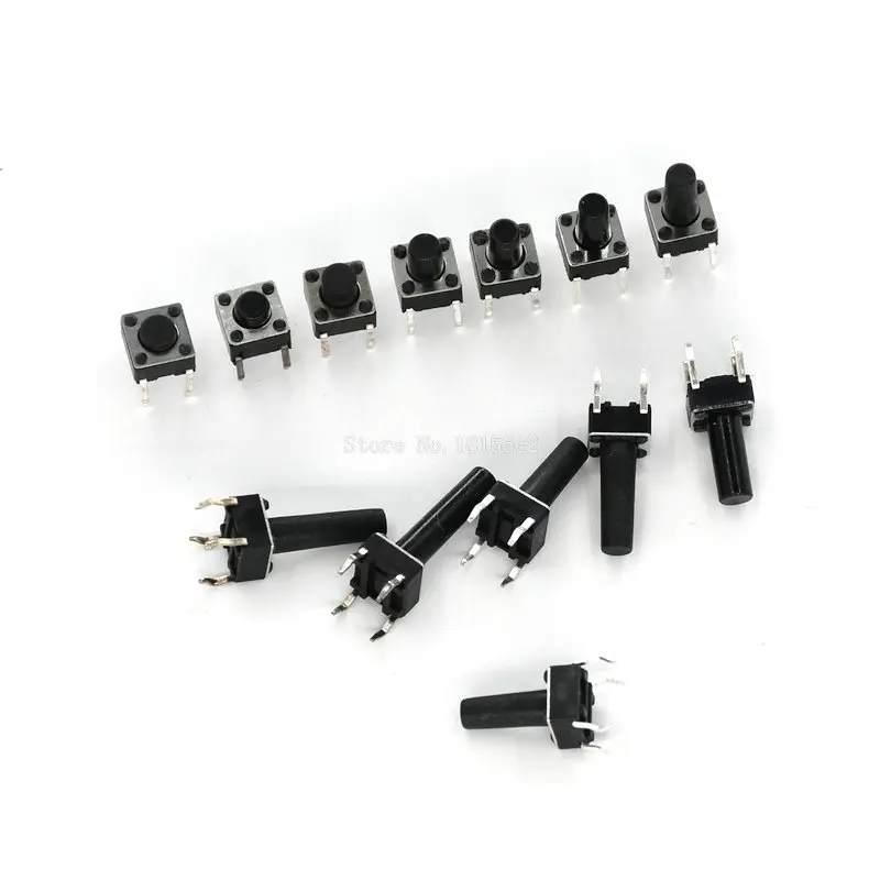 

100PCS 6*6*11mm 6*6*12mm 13/14/15/16/17mm 6X6 4Pin Tactile Tact Push Button Micro Switch Self-reset DIP Switches