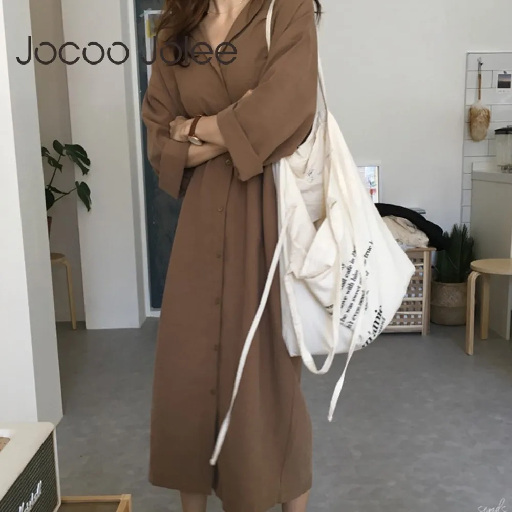Jocoo Jolee Casual Shirt Long Dress for Women Long Sleeve Sashes Single Breasted Long Shirt Windbreaker Loose Dress Jackets 2019
Jocoo Jolee Casual Shirt Long Dress for Women Long Sleeve Sashes Single Breasted Long Shirt Windbreaker Loose Dress Jackets 2019