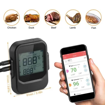 Food Cooking Bluetooth Wireless BBQ Thermometer With Six Probes and Timer For Oven Meat Grill Free App Control
Food Cooking Bluetooth Wireless BBQ Thermometer With Six Probes and Timer For Oven Meat Grill Free App Control