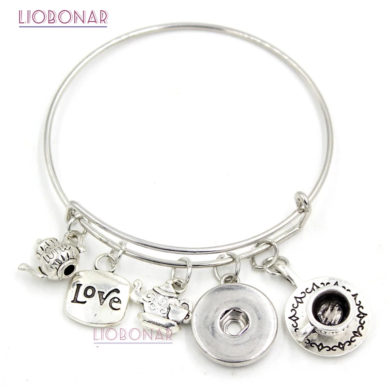 1PC Snap Jewelry Tea Bracelet Tea Time Tea Cup Charms Wire Bracelet&Bangle Snap Button Bracelets for Women Tea Lover Gifts
1PC Snap Jewelry Tea Bracelet Tea Time Tea Cup Charms Wire Bracelet&Bangle Snap Button Bracelets for Women Tea Lover Gifts
