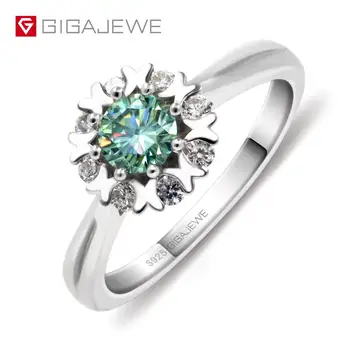 GIGAJEWE Moissanite Ring 0.4ct 5mm Round Cut Green Color 925 Silver Gold Multi-layer Plated Fashion Love Token Girlfriend Gift 
GIGAJEWE Moissanite Ring 0.4ct 5mm Round Cut Green Color 925 Silver Gold Multi-layer Plated Fashion Love Token Girlfriend Gift