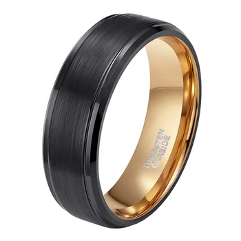 Somen Ring Men 8mm Black Tungsten Carbide Ring Brushed Gold Inlay Male Vintage Wedding Band Engagement Rings anillos hombre
Somen Ring Men 8mm Black Tungsten Carbide Ring Brushed Gold Inlay Male Vintage Wedding Band Engagement Rings anillos hombre