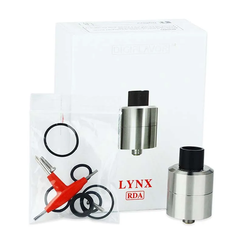 Digiflavor LYNX RDA Tank 25mm Diameter Airflow Control 2.0ml Liquid Capacity Rebuildable Dripping Atomizer Unique Clamp-Style
Digiflavor LYNX RDA Tank 25mm Diameter Airflow Control 2.0ml Liquid Capacity Rebuildable Dripping Atomizer Unique Clamp-Style