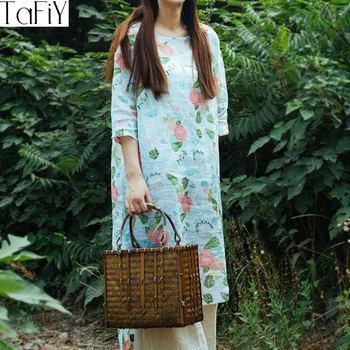 TaFiY 2017 Autumn Summer Dresses O-neck Plate Buttons Vintage Flowers Print Loose Linen Women Dress Casual Chinese Cheongsam
TaFiY 2017 Autumn Summer Dresses O-neck Plate Buttons Vintage Flowers Print Loose Linen Women Dress Casual Chinese Cheongsam