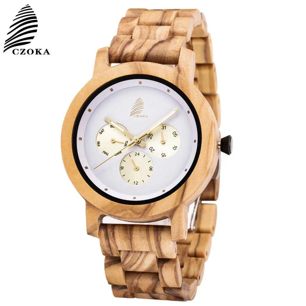 CZOKA Wooden Watch Men erkek kol saati Luxury Stylish Natural Wood Timepieces Chronograph Military Quartz Watches 
CZOKA Wooden Watch Men erkek kol saati Luxury Stylish Natural Wood Timepieces Chronograph Military Quartz Watches