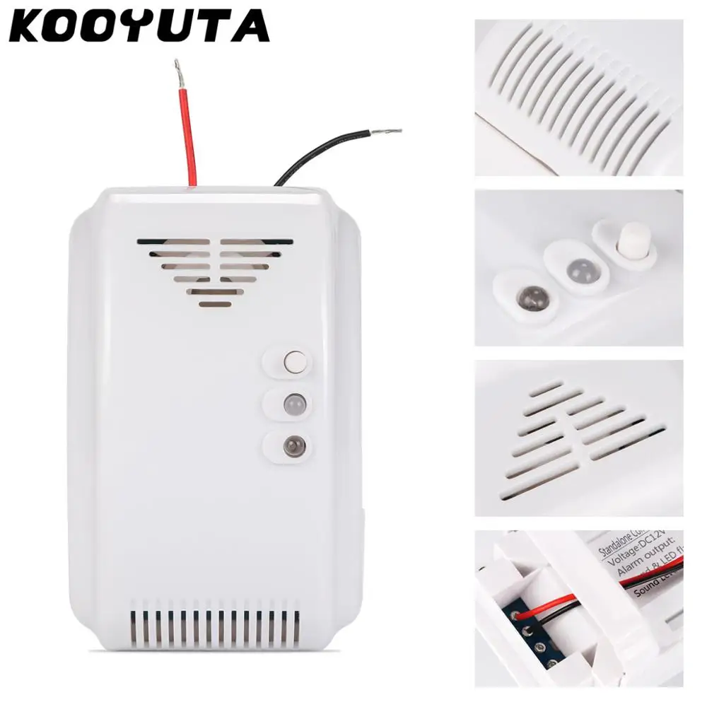 KOOYUTA 12V Combustible Gas Leak Detector Sensor LPG Natural Liquefied Gas Detector Propane Alarm for Home Alarm System Security
KOOYUTA 12V Combustible Gas Leak Detector Sensor LPG Natural Liquefied Gas Detector Propane Alarm for Home Alarm System Security