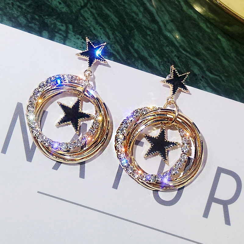 Classic Crystal Star Women Dangle Earrings Multi-layer Metal Star Earrings For Women Drops Earrings Bohemian Earrings
Classic Crystal Star Women Dangle Earrings Multi-layer Metal Star Earrings For Women Drops Earrings Bohemian Earrings