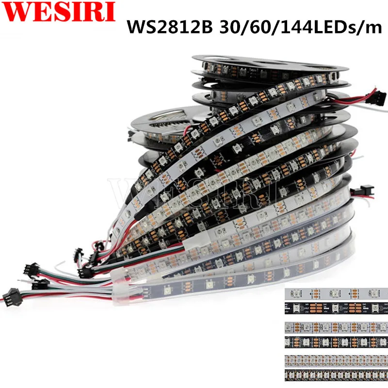 DC5V 1m 4m 5m WS2812B RGB Individually Addressable Smart LED Pixel Strip Black/White PCB 30 60 144 LEDs/m WS2812 IC Waterproof
DC5V 1m 4m 5m WS2812B RGB Individually Addressable Smart LED Pixel Strip Black/White PCB 30 60 144 LEDs/m WS2812 IC Waterproof