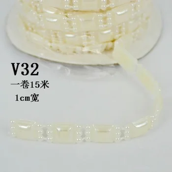 

1 Spool 15 Meters 10mm Width Ivory White ABS Pearl Garland For Wedding Party Centerpiece Hanging Chain Decoration V32