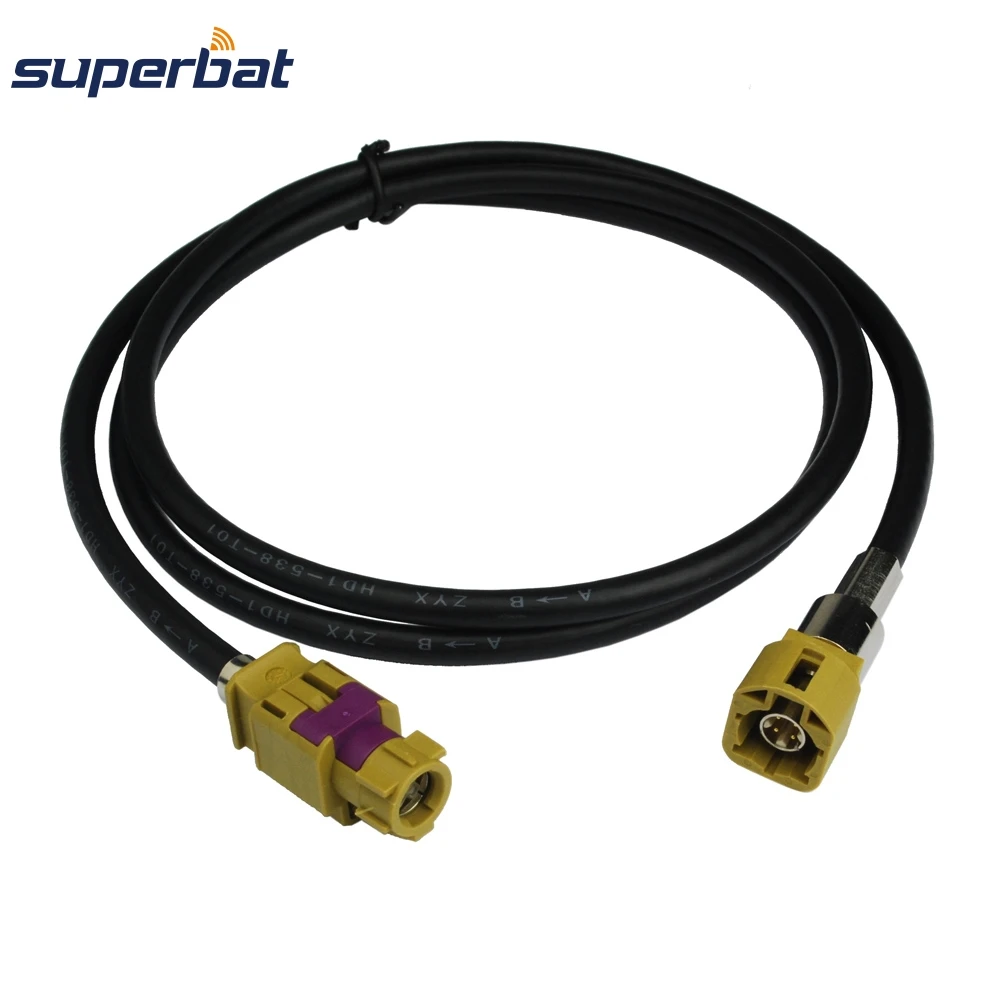 Superbat Fakra K Coding HSD Cable Assembly Straight Female Jack to Straight Male Plug Dacar 535 4pole 120cm Car Radio Antenna
Superbat Fakra K Coding HSD Cable Assembly Straight Female Jack to Straight Male Plug Dacar 535 4pole 120cm Car Radio Antenna