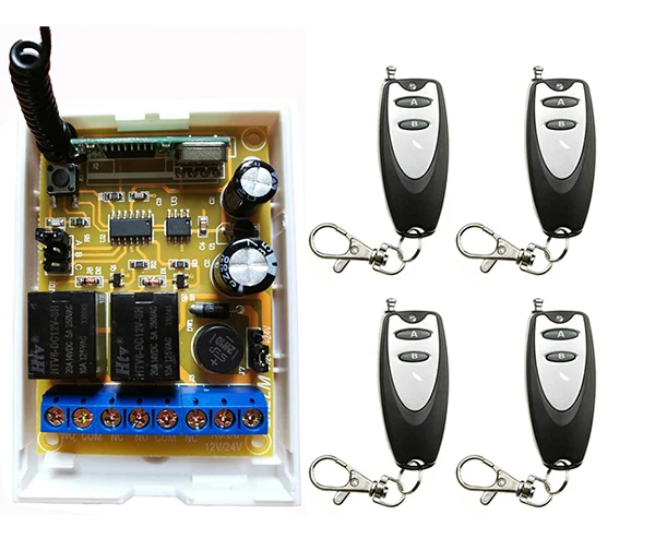 DC12V DC24V 2CH Remote Control Garage Door RF Wireless Remote Control Switch System Transmitter+Receiver /lamp/ window/ shutters
DC12V DC24V 2CH Remote Control Garage Door RF Wireless Remote Control Switch System Transmitter+Receiver /lamp/ window/ shutters