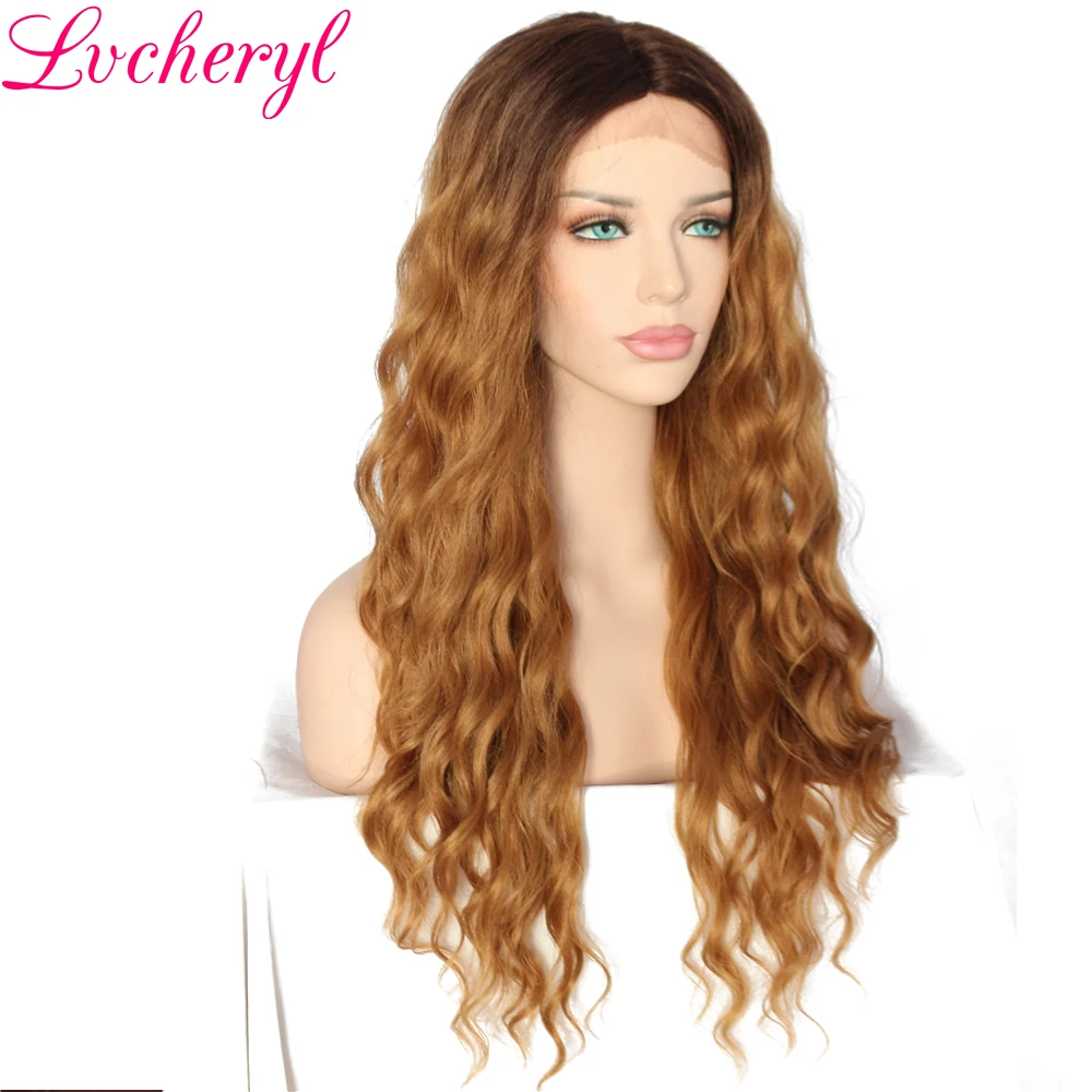 Lvcheryl Hand Tied Ombre Dark Brown Roots To Blonde Deep L Parting Heat Resistant Fiber Synthetic Lace Front Wigs for Women
Lvcheryl Hand Tied Ombre Dark Brown Roots To Blonde Deep L Parting Heat Resistant Fiber Synthetic Lace Front Wigs for Women