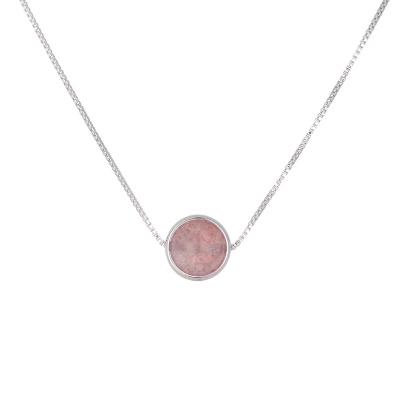 Trendy Pink Strawberry Quartz Round Ball 925 Sterling Silver Female Pendant Necklaces Jewelry For Women Short Box Chain No Fade
Trendy Pink Strawberry Quartz Round Ball 925 Sterling Silver Female Pendant Necklaces Jewelry For Women Short Box Chain No Fade
