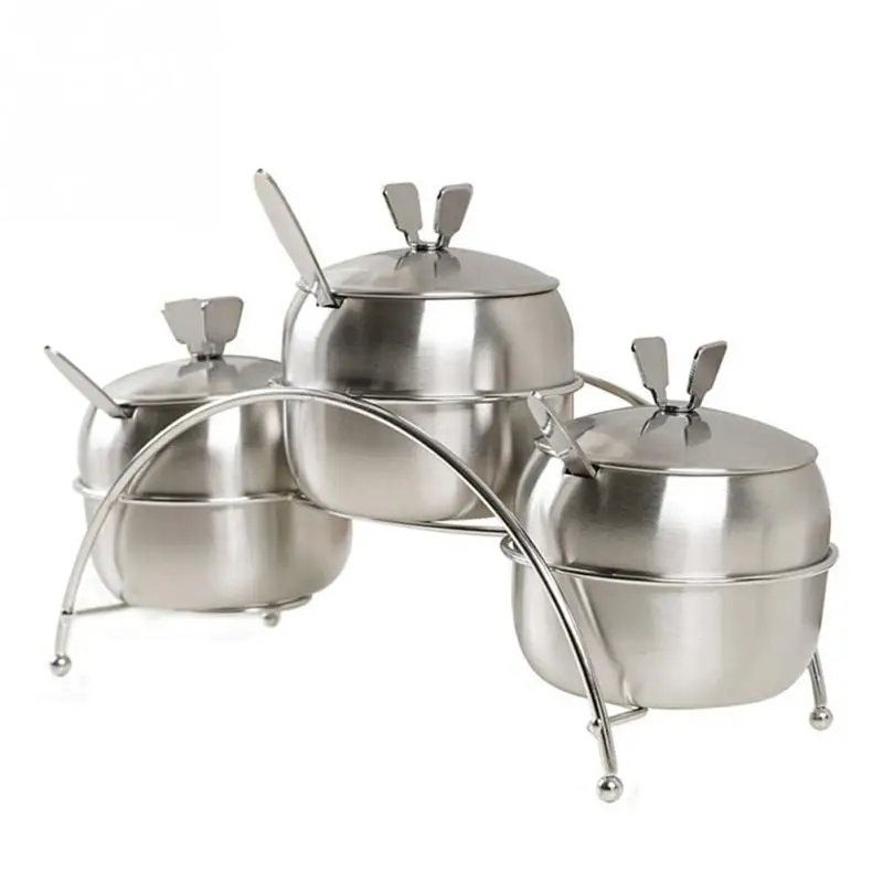 7Pcs / set Kitchen Supplies Apple Shape Stainless Steel Spice Pot Seasoning Container Salt Sugar Bowl Serving Jars Pot Spoon
7Pcs / set Kitchen Supplies Apple Shape Stainless Steel Spice Pot Seasoning Container Salt Sugar Bowl Serving Jars Pot Spoon