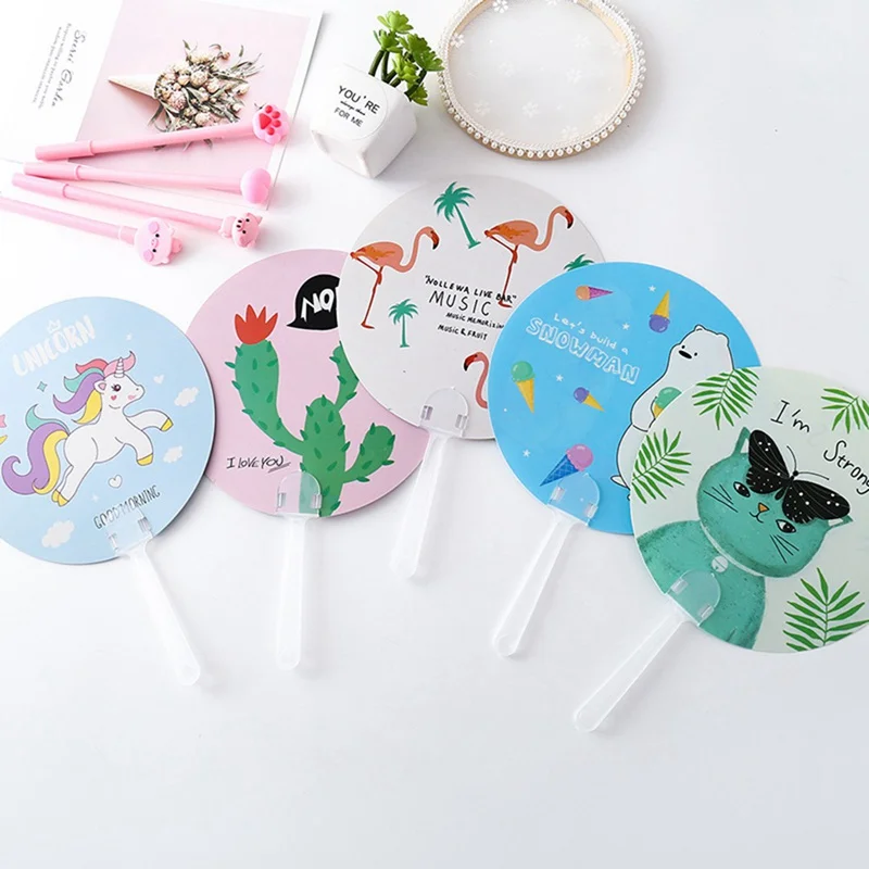 Summer Hand Fan Cartoon Round Shape Mini Plastic Cute Unicorn Flamingo Cactus Fans Children's Day Gift Party Decoration
Summer Hand Fan Cartoon Round Shape Mini Plastic Cute Unicorn Flamingo Cactus Fans Children's Day Gift Party Decoration
