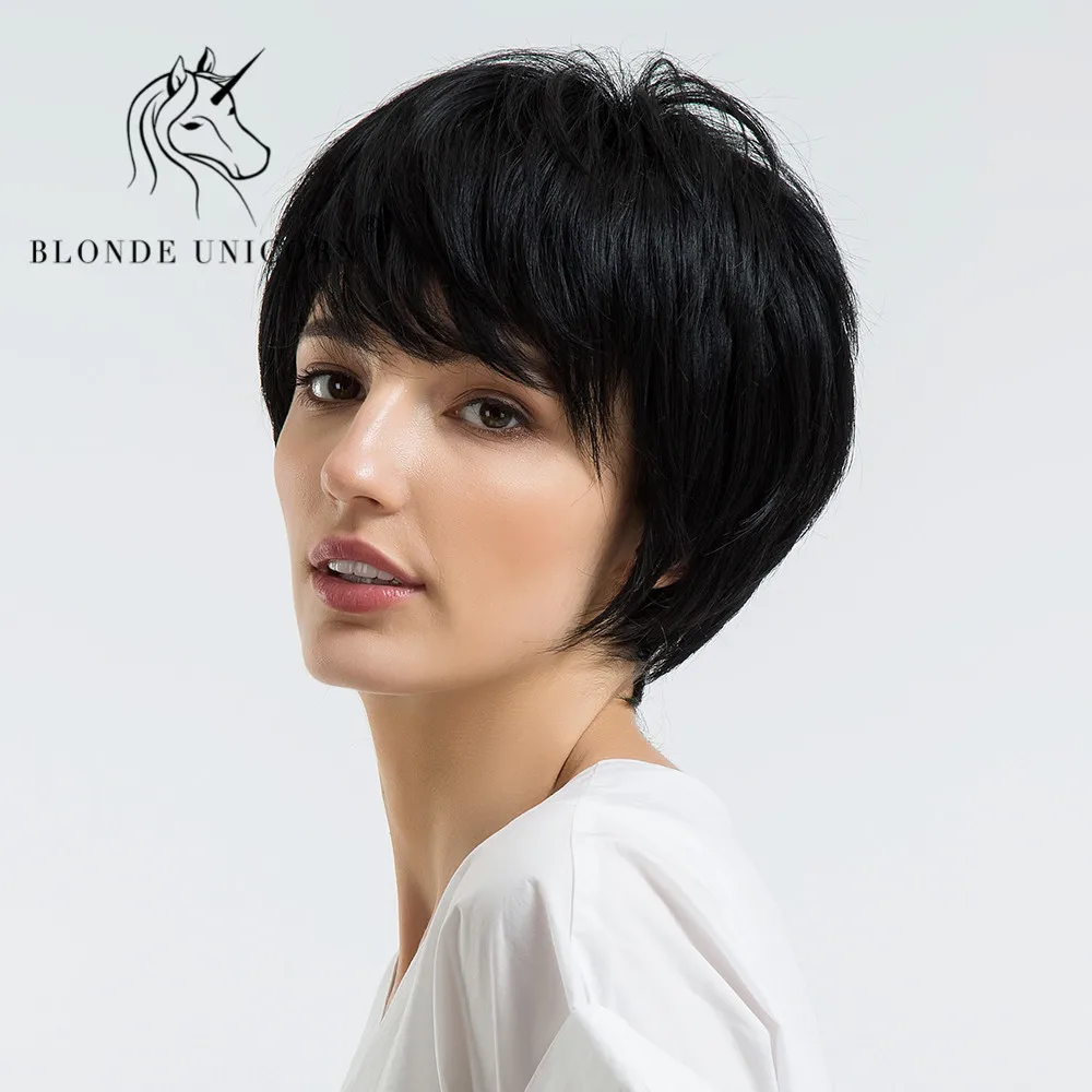 BLONDE UNICORN 8 Inch Short Straight Hair Wig with Bangs Natural Black Pixie Cut Style 30% Human Hair Full Wig with Free Gift
BLONDE UNICORN 8 Inch Short Straight Hair Wig with Bangs Natural Black Pixie Cut Style 30% Human Hair Full Wig with Free Gift
