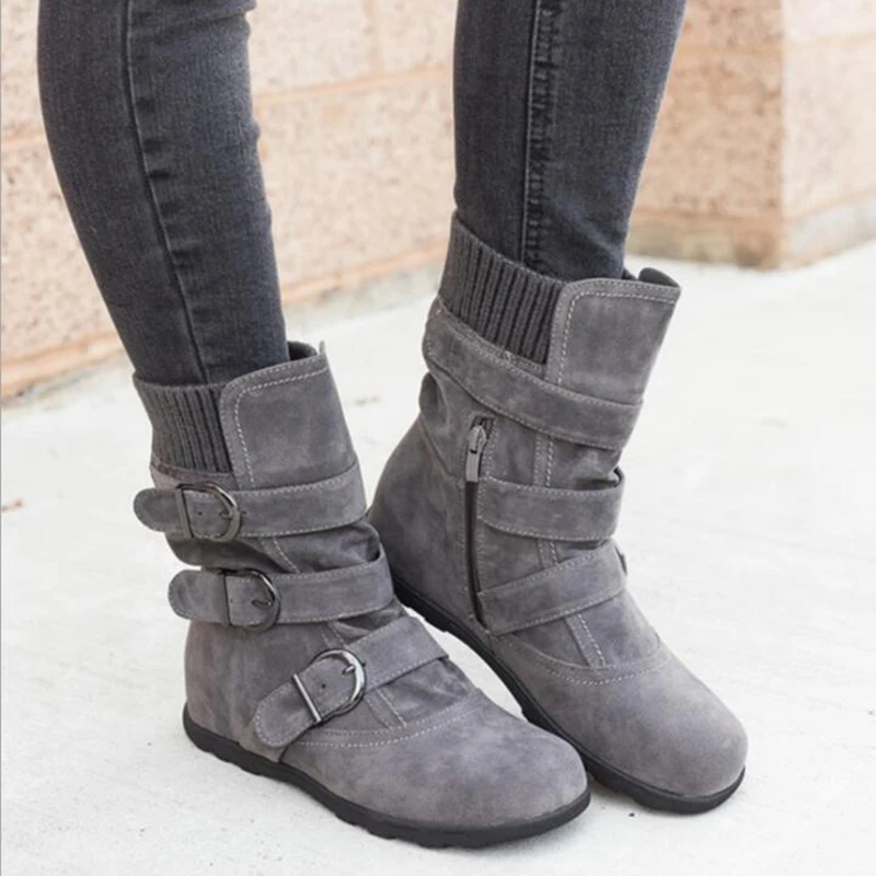 Tangnest New Women Winter Boots Warm Suede Buckle Strap Snow Platform Casual Thick Cotton Shoes Woman Mujer Booten XWX7076 | Обувь